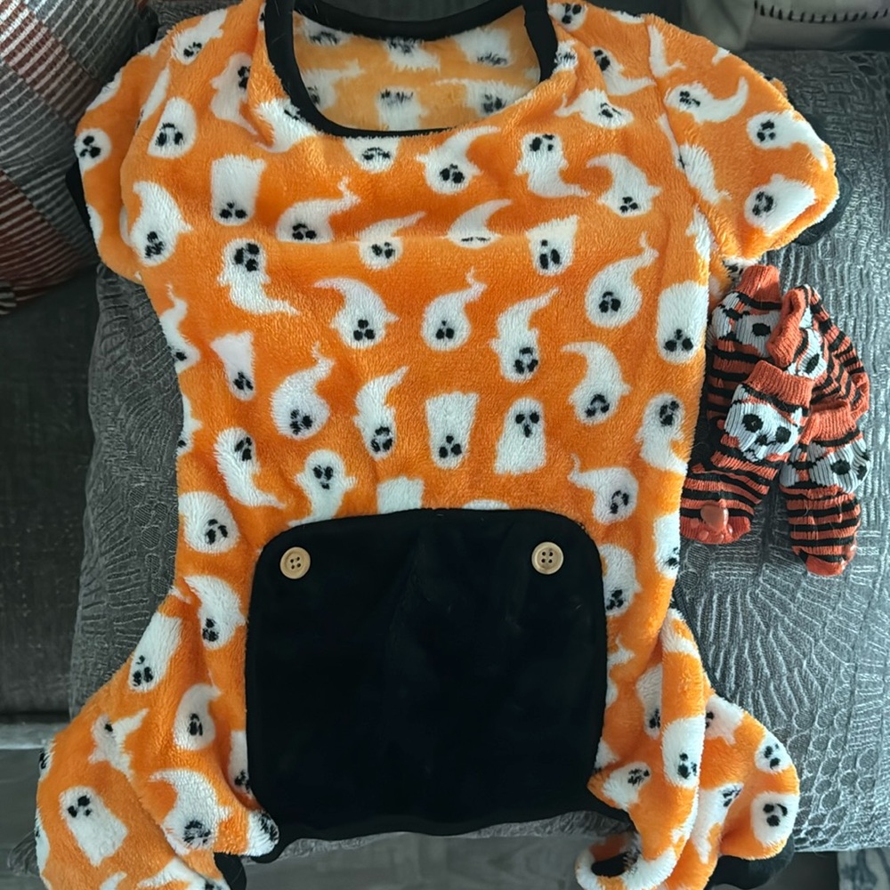 Halloween dog pajamas and booties